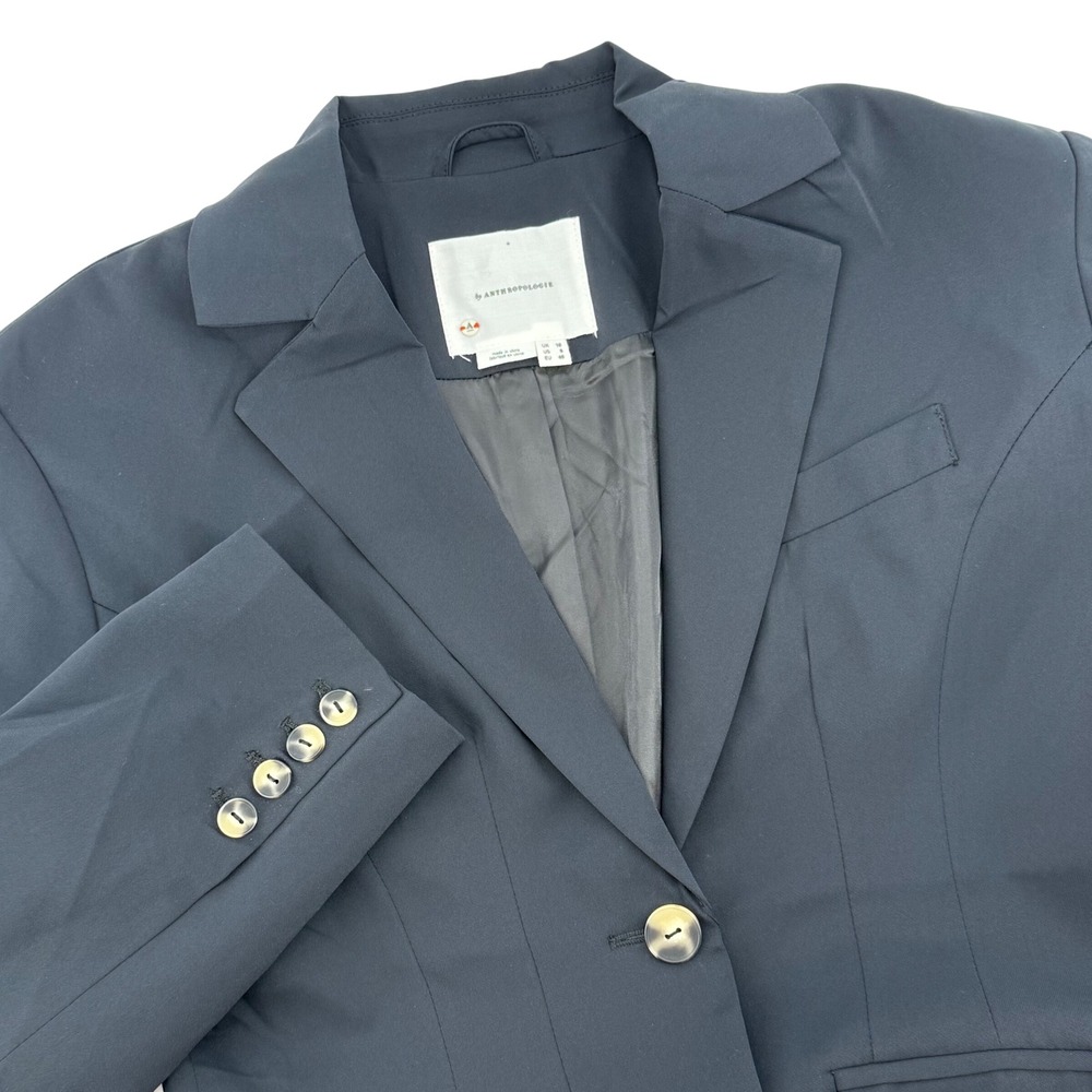 Anthropologie Black Blazer Size‎ 8 Career Business Office Work Jacket